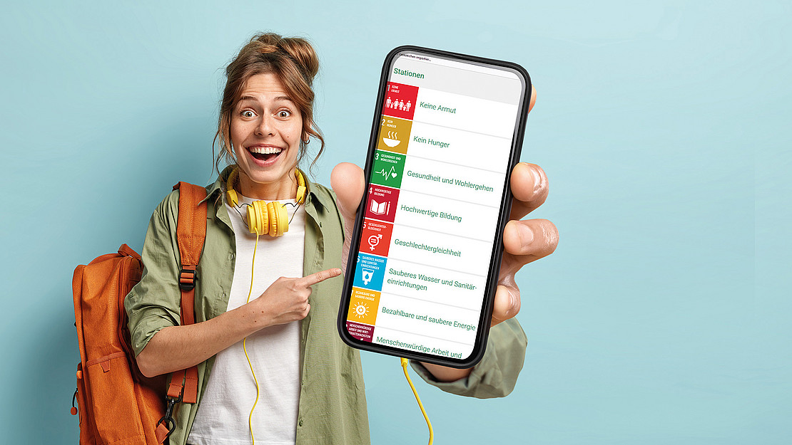 Sustain Tour - der Nachhaltigkeitswalk auf dem Campus (öffnet Vergrößerung des Bildes)Sustain Tour - der Nachhaltigkeitswalk auf dem Campus