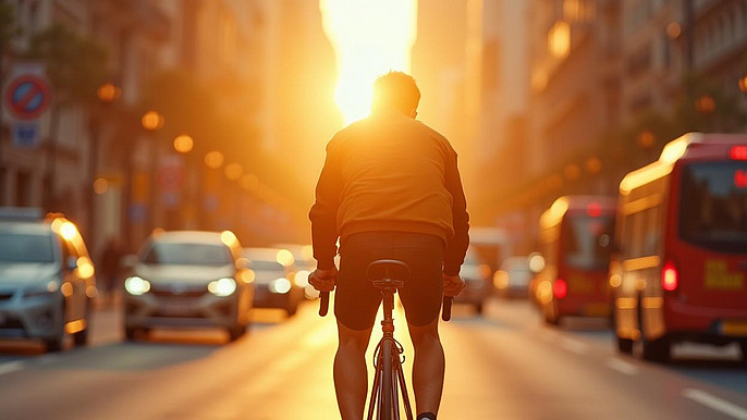 Fahrradfahrer im Straßenverkehr