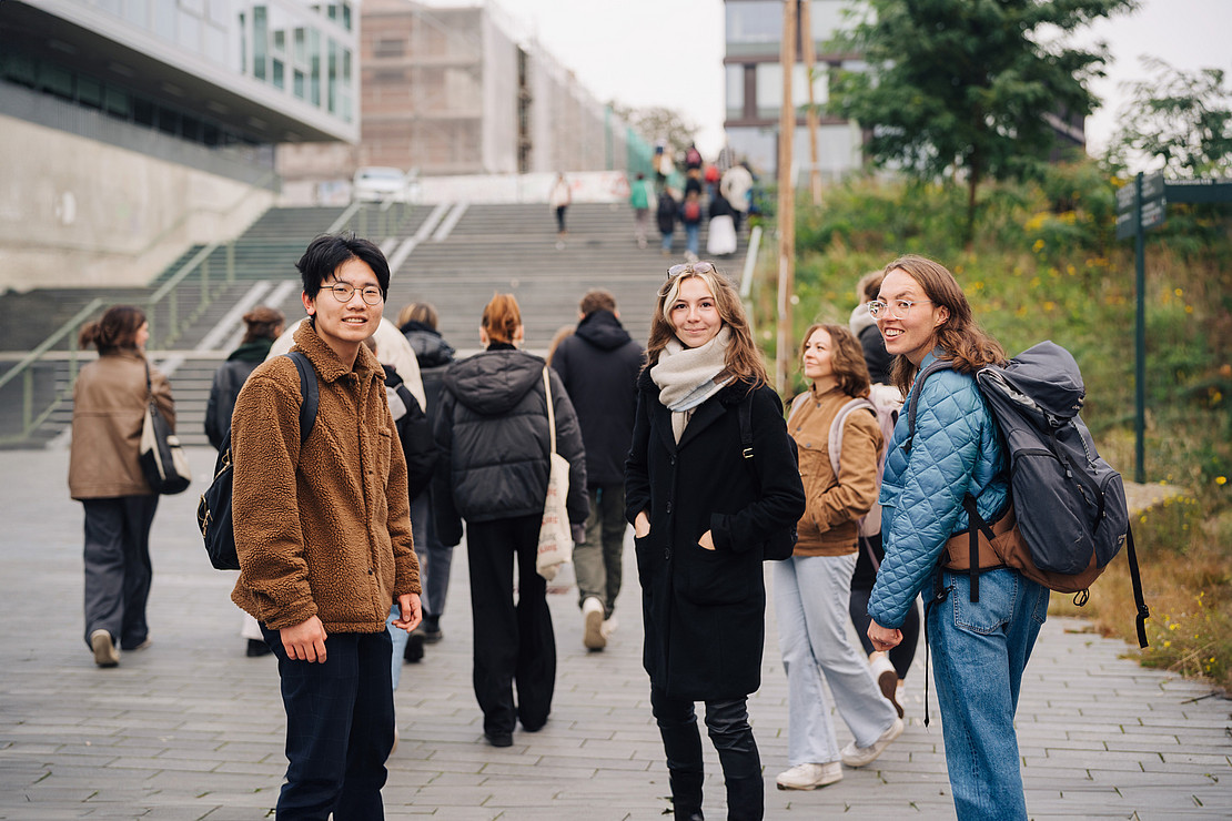 Students on campus.