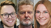 Das Foto zeigt Lars Kaduhr, Prof. Dr. Raffael Schaffrath und Katharina Zupfer