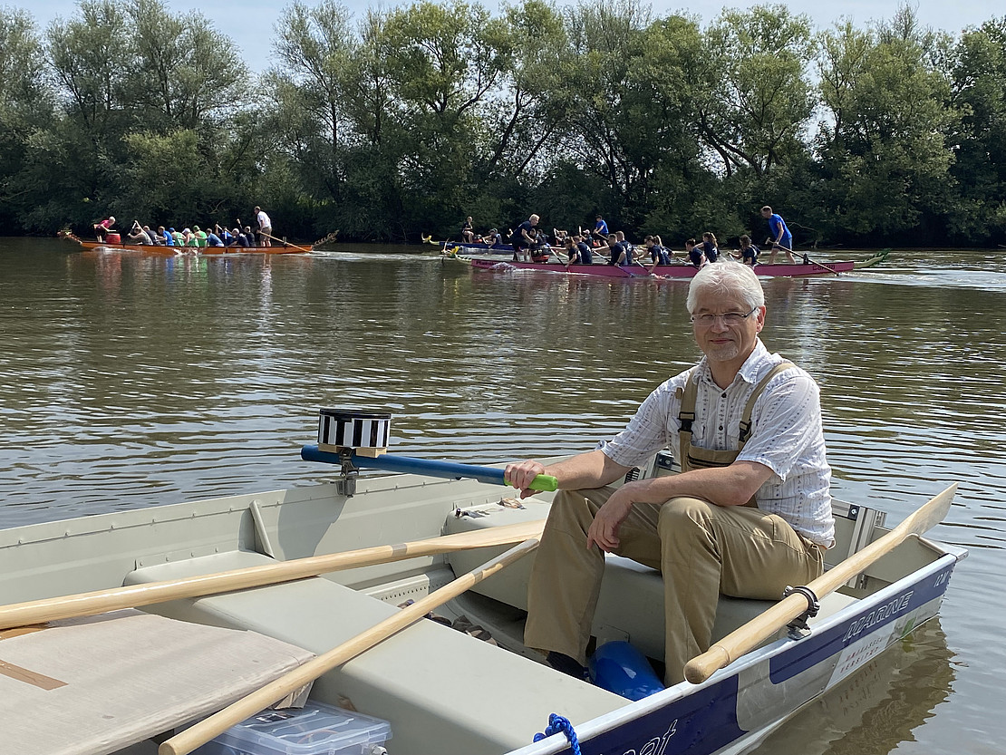 Prof. Dr. Clemens Hoffman im Boot.