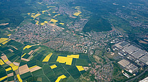 Aerial view of Baunatal.