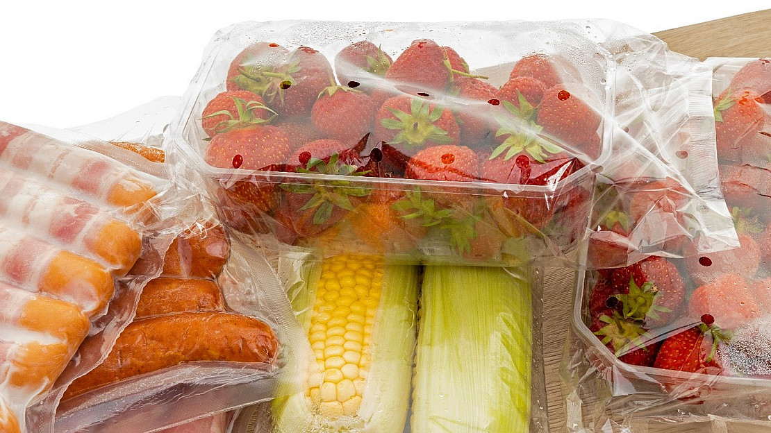 The photo shows food packaged in foil.